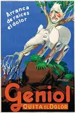 Achille Mauzan, Geniol Quita el Dolor (takes away the pain), 1929, poster