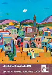 Peter Laszlo Peri, ELAL Jerusalem Israel, poster