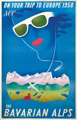Eugene M. Cordier, The Bavarian Alps, 1950, poster