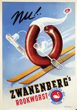 Wladimir Flem, Nu!.. Zwanenberg's Rookworst., 1950, poster