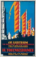 Louis C. Kalff, 15e Lustrum Delftsch Studentencorps, De Torenbestormer, poster