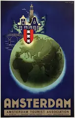 Koen van Os, Amsterdam Tourist Association Amsterdam, 1948, poster