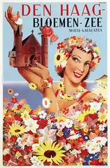 Guust Hens, Den Haag-Bloemen-Zee, 1951, poster