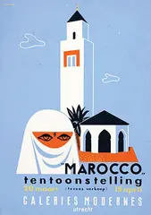 Galeries Modernes Utrecht Marocco tentoonstelling by Silvent, poster, silkscreen, sold Jul 2021