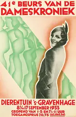 Fré J. Drost, 39e Beurs van de Dameskroniek Dierentuin 's-Gravenhage, 1933, poster