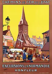 Soubie, Excursion en Normandie Honfleur, 1927, poster
