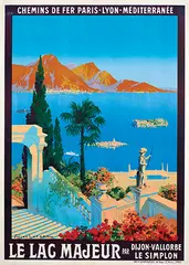 Julien Lazace, Le Lac Majeur par Dijon-Vallorbe Le Simplon, poster