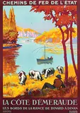 André Galland, La Côte D'Émerauraude Les bords de la Rance de Dinard à Dinan, 1926, poster
