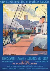 Guy Marchand, Paris-Saint-Lazare à Londres-Victoria par Dieppe et Newhaven, poster
