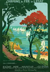 Julien Lacaze, Bains de Mer de la Manche & de l'Océan C6ote d'Émeraude, poster