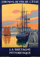 Léon Constant-Duval, La Bretagne Pittoresque Roscoff Le Port, poster