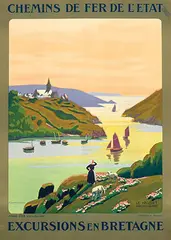 Pierre Ladureau, Excusrsions en Bretagne Le Yaudet, poster