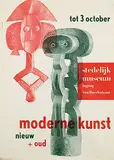 Willem Sandberg, stedelijk museum (amsterdam) moderne kunst nieuw + oud, 1955, poster