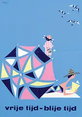 Jim Brair, vrije tijd-blije tijd, 1961, poster, silkscreen