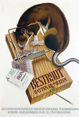 Cornelius van Velsen, Bestrijdt Ratten en Muizen, 1948, poster