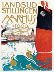 Landsudstillingen Aarhus by Valdemar Anderson, 1909, poster, sold Jul 2021