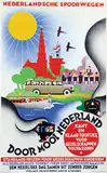 Fré J. Drost, NS Door mooi Nederland standaard reizen, 1936, poster