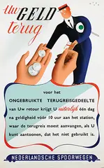 Herman Nijgh, Nederlandsche Spoorwegen Uw Geld terug, 1942, poster