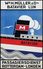 Franciska Clausen, Wm H. Müller & Co's Batavier Lijn Passagiersdienst Rotterdam-Londen, 1928, poster