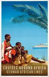 Ottomar C.J. Anton, German Africa Line Cruises around Africa, poster