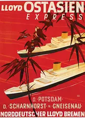 Hugo Feldtmann, Norddeutscher Lloyd Bremen Ostasien Express, poster