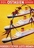 Hugo Feldtmann, Norddeutscher Lloyd Bremen Ostasien Express, poster