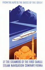 Hanns Wagula, By the Steamers of the first Danube Steam Navigation Company, Vienna, poster