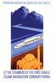 Hanns Wagula, By the Steamers of the first Danube Steam Navigation Company, Vienna, poster