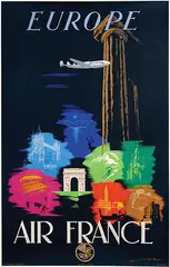 Edmond Maurus, Air France Europe (Super Constellation), 1951, poster