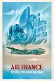 Max Ponty, Air France Expédiez vos colis par avion (DC-4), 1949, poster
