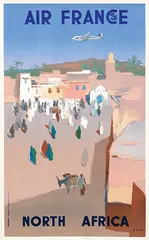 Jean Even, Air France North Africa (DC-4), 1950, poster