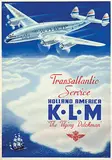 Paulus Casper Erkelens, KLM Transatlantic Service (Super Constellation), 1946, poster