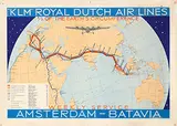 Hendrik Gerard de Smit, KLM Royal Dutch Airlines Amsterdam-Batavia Weekly service, 1934, poster