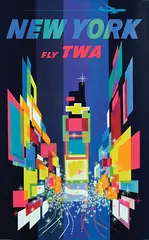 David F. Klein, New York fly TWA, 1956, poster