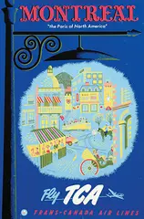 Jacques Le Flaguais, Fly TCA Montreal, 1953, poster, silkscreen