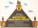 Julius Klinger, Wettflüge Berlin-Leipzig-Dresden, 1915, poster