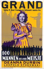 Joop v.d. Berg, Movie: Deanna Durbin in "100 mannen en een meisje", 1937, poster