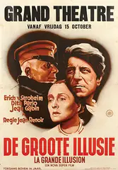 Arjen Galema, Movie: Erich v. Stroheim, Dita Parlo & Jean Gabin in "De Groote Illusie" (La Grande Illusion), 1937, poster