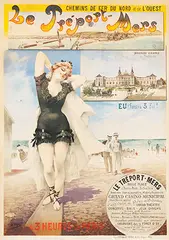 H. Gray, Chemins de Fer du Nord et de L'Ouest Le Tréport Mers Grand Casino Belle Plage, 1905, poster