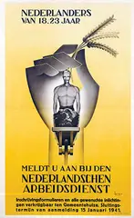 Reimers, Nederlanders van 18-23 jaar meldt U aan bij den Nederlandschen Arbeidsdienst, 1940, poster