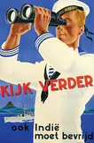 Initials J.H., Koninklijke Marine Kijk verder ook Indië moet bevrijd, 1945, poster