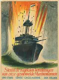 Jan  Verhoeven, Steunt de nagelaten betrekkingen van onze gesneuvelde Marinemannen, 1945, poster