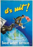 Nico Broekman, d'r uit! Indië móét bevrijd...., 1945, poster