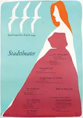 Max Bill, Stadttheater Zürich Juni-Festwochen, 1949, poster