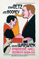 Sanford Hoffman, Stan Getz Joe Mooney Dionne Warwick Carnegie Hall, 1965, poster
