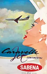 Gaston v.d. Eynde, Sabena Caravelle Jet Continental, poster