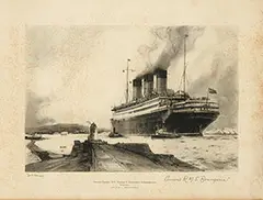 Cunard R.M.S. Berengaria by Frank Henry Mason, poster, sold Jul 2021