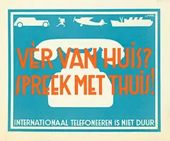 Alfred Mazure, Ver van Huis? Spreek met Thuis!, 1939, poster