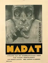 L. v.d. Berg, Madat (Opium) International Orde van Goede Tempelieren Batavia Bandoeng, poster