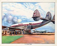 John L. Baker, Quantas (VH-EAF) Super Constellation at London Airport, poster